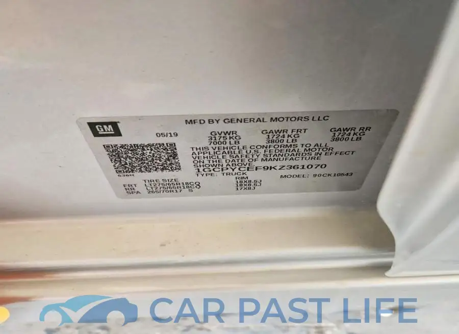 1GCPYCEF9KZ361070# 12