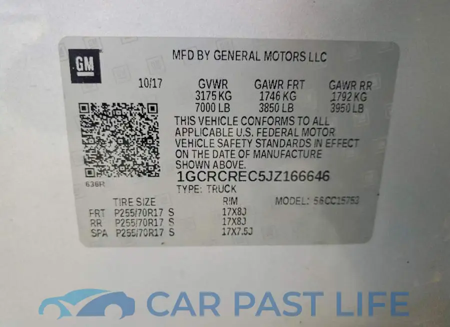 1GCRCREC5JZ166646# 12