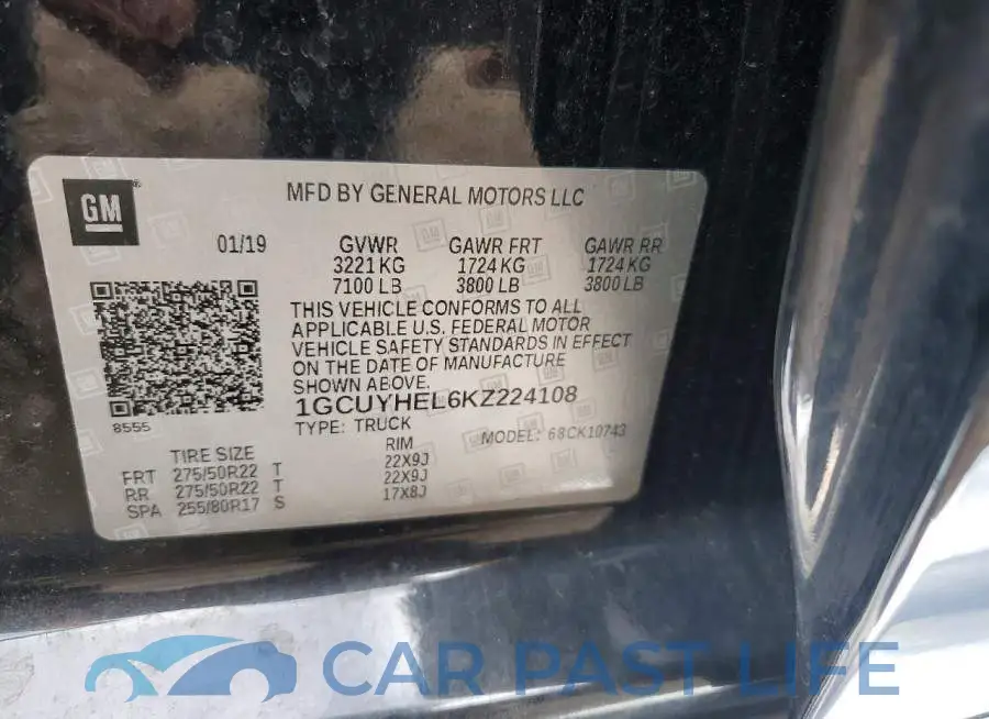 1GCUYHEL6KZ224108# 13
