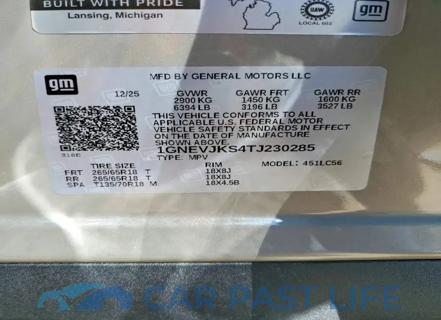 1GNEVJKS4TJ230285# 14