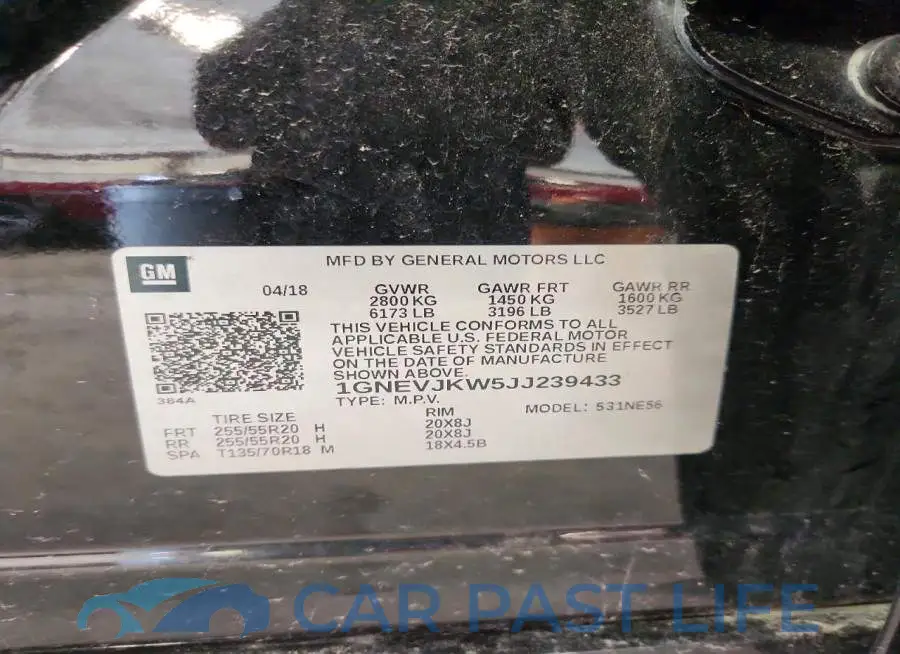 1GNEVJKW5JJ239433# 13