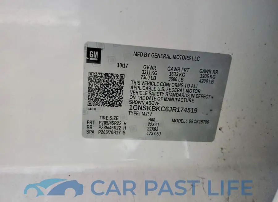1GNSKBKC6JR174519# 13