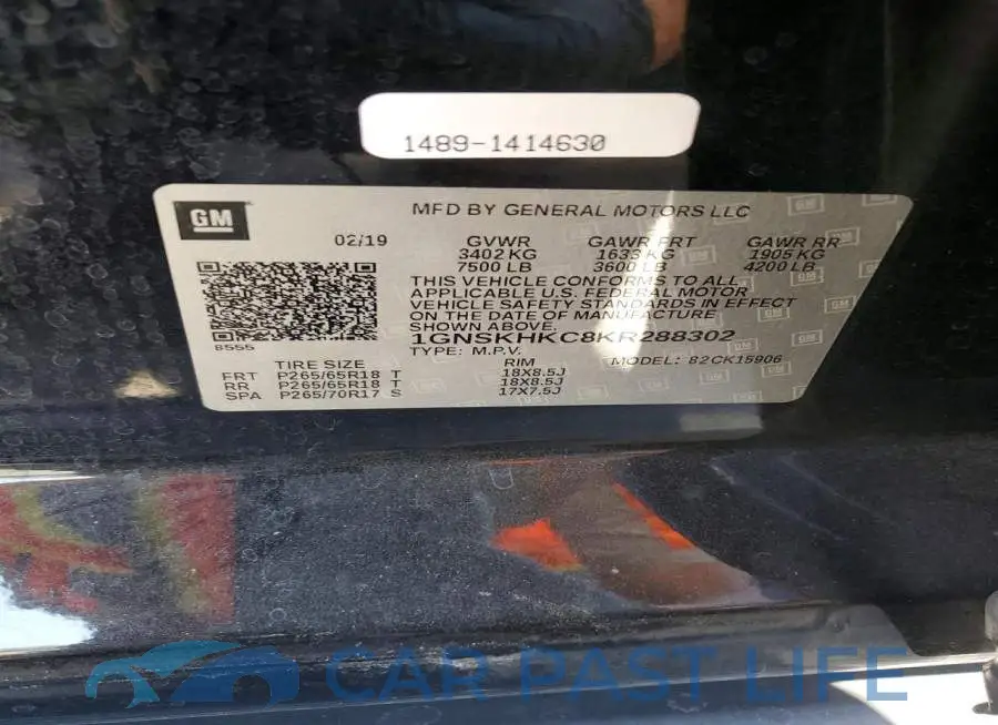 1GNSKHKC8KR288302# 12