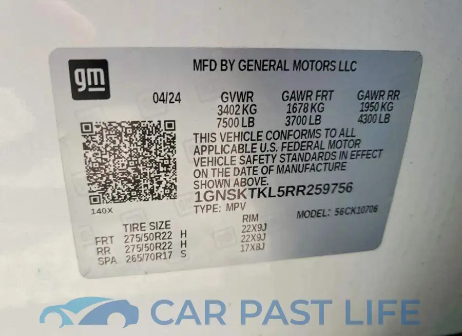 1GNSKTKL5RR259756# 13