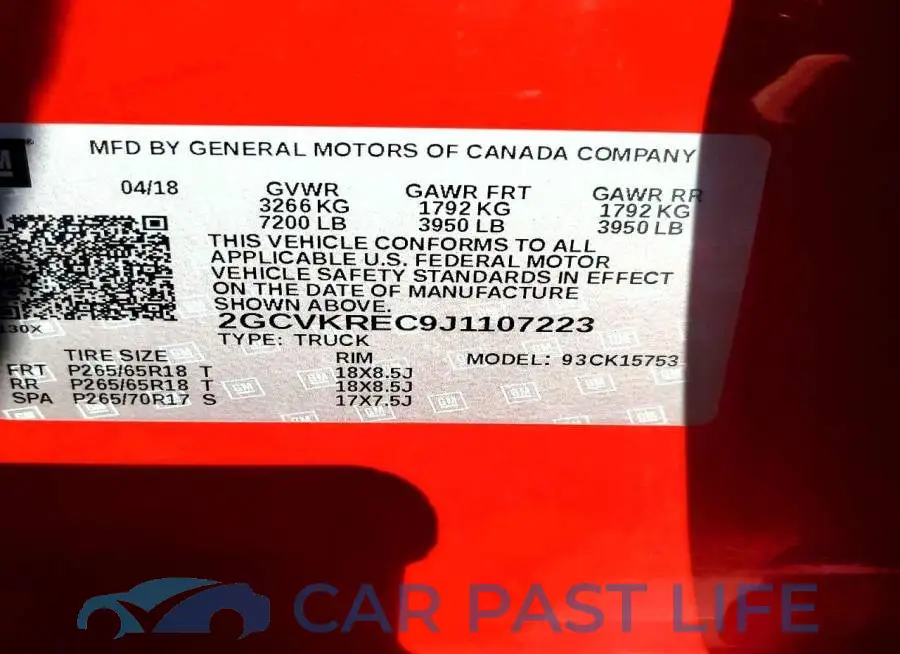 2GCVKREC9J1107223# 12