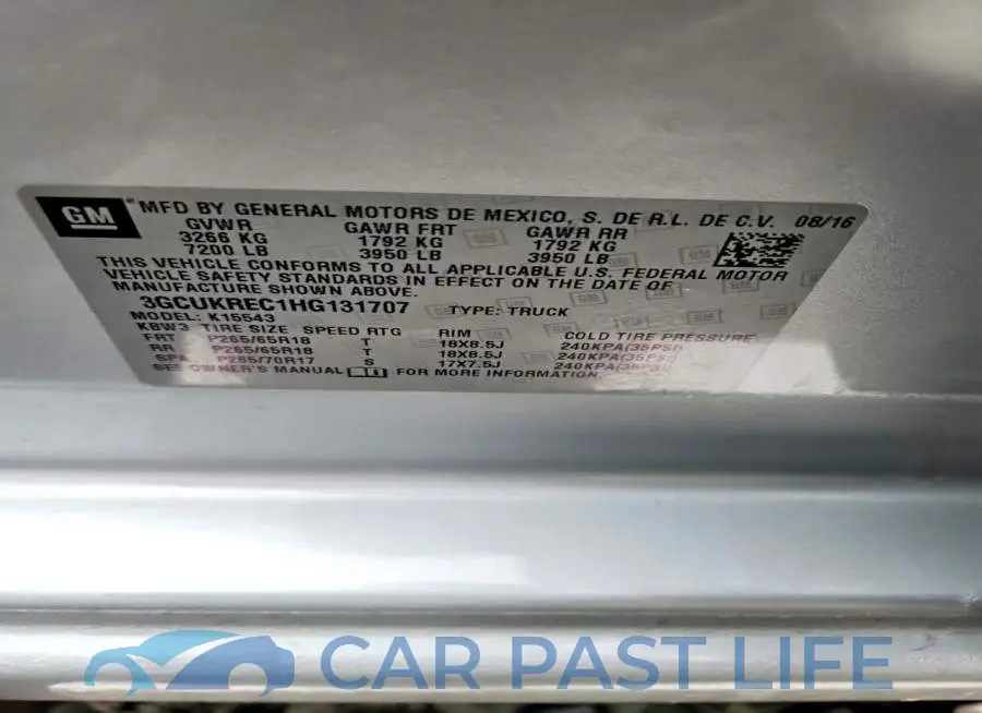 3GCUKREC1HG131707# 12