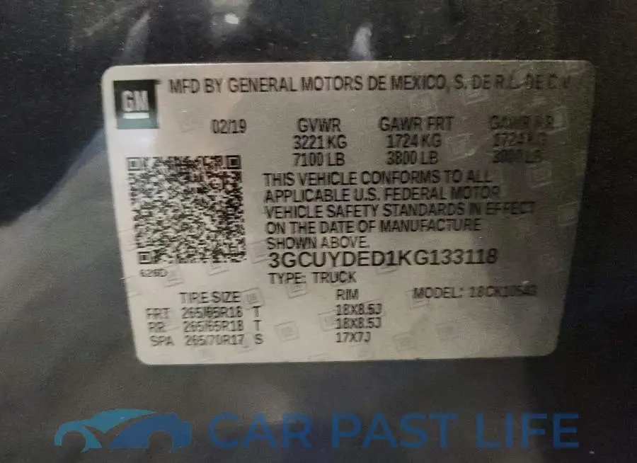 3GCUYDED1KG133118# 12