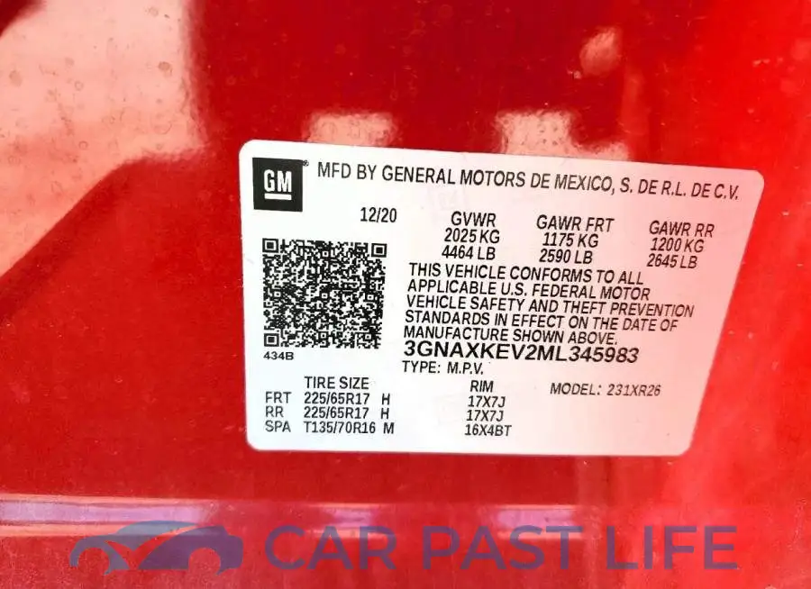 3GNAXKEV2ML345983# 13