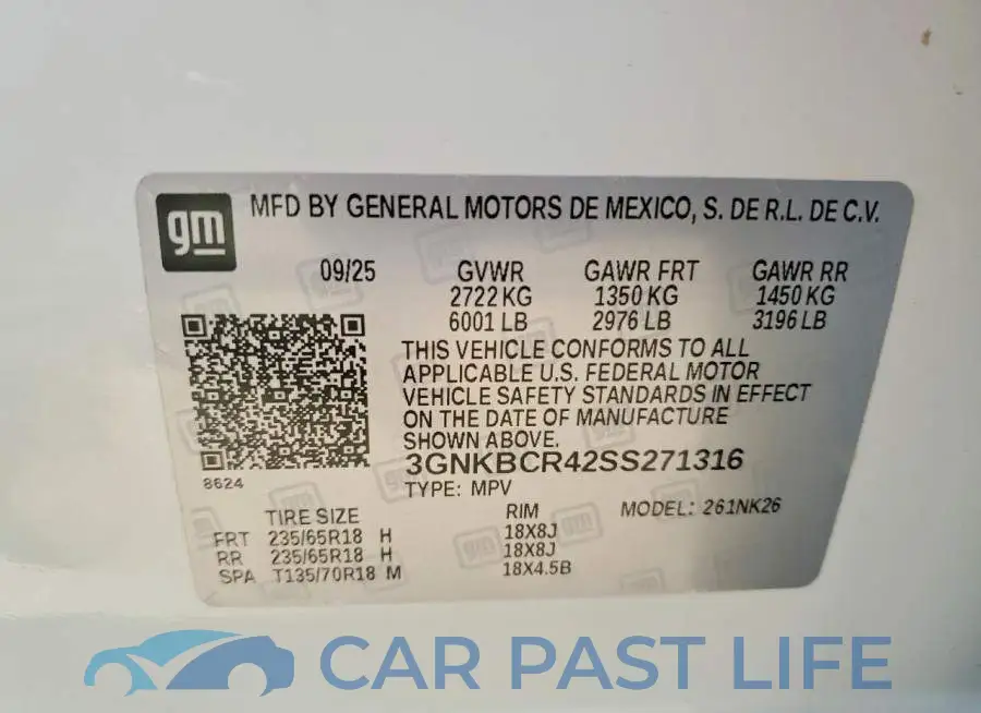 3GNKBCR42SS271316# 12