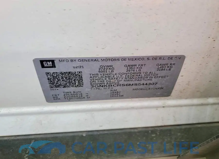 3GNKBCRS6MS544307# 13