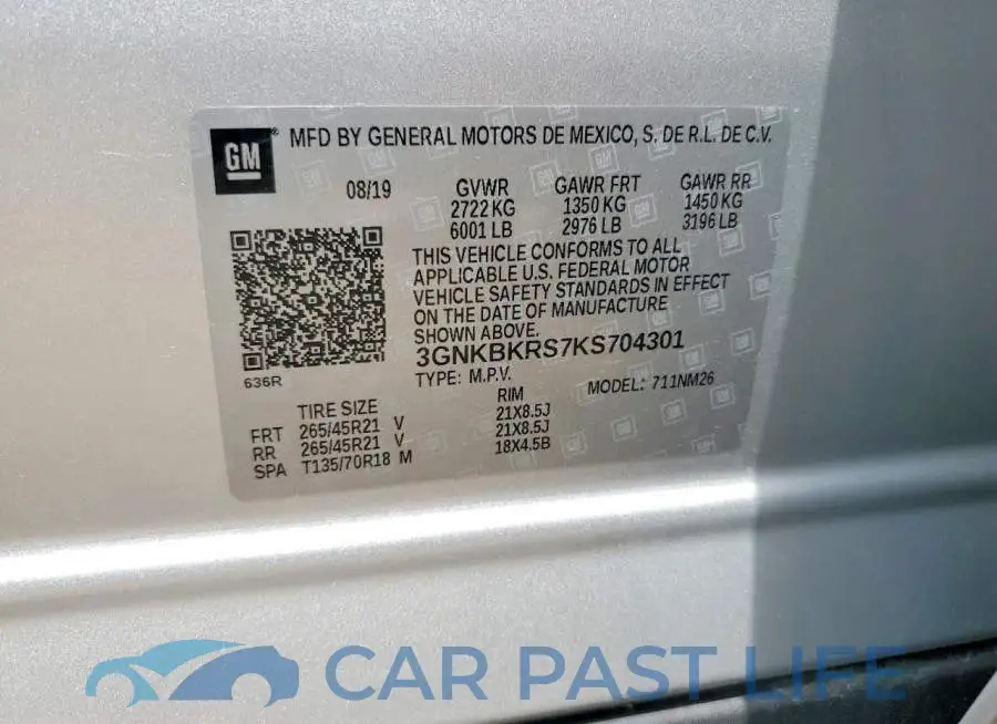 3GNKBKRS7KS704301# 13