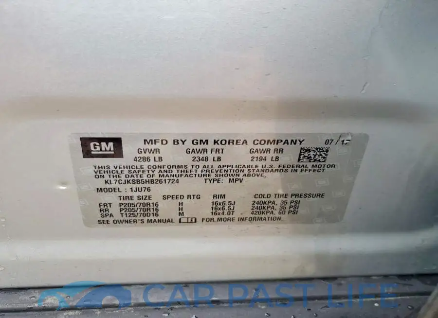 KL7CJKSB5HB261724# 13