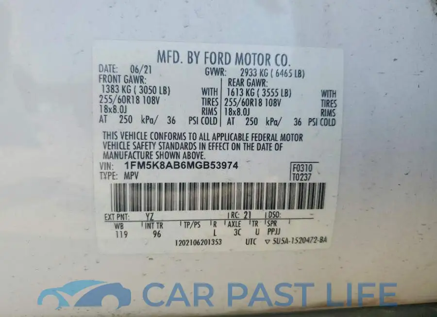 1FM5K8AB6MGB53974# 12