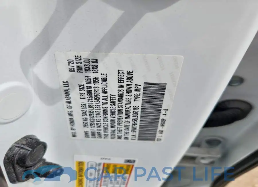 5FNYF6H58LB065186# 12