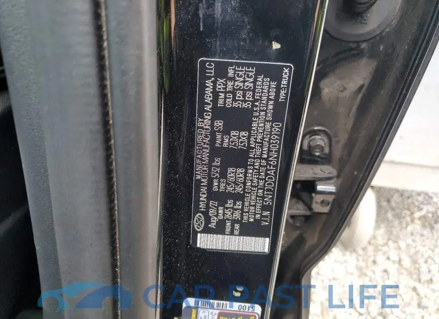 5NTJDDAF6NH039190# 12
