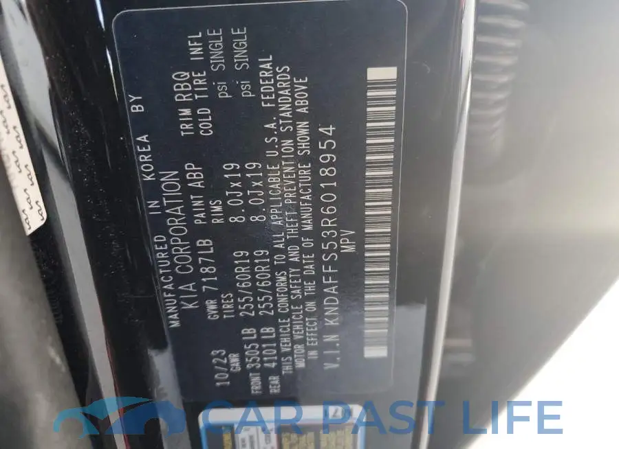 KNDAFFS53R6018954# 13