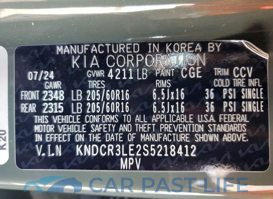 KNDCR3LE2S5218412# 14