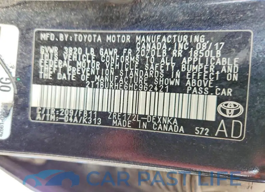 2T1BURHE6HC962421# 12