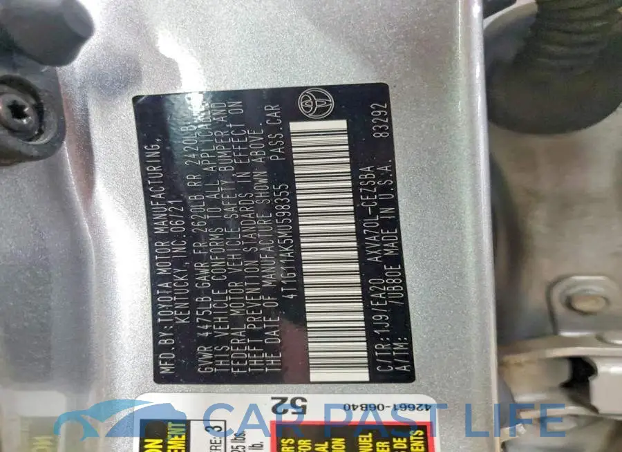 4T1G11AK5MU598355# 12