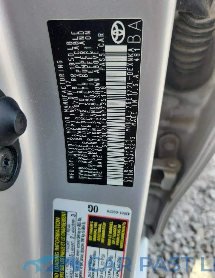5YFBURHE6HP735178# 12