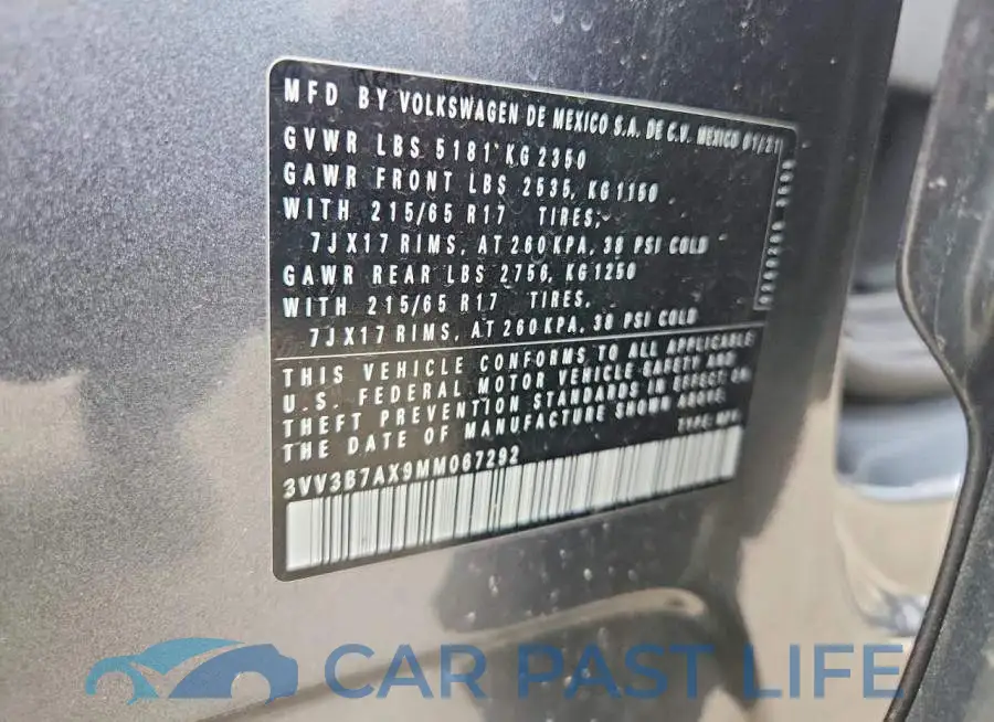 3VV3B7AX9MM067292# 13