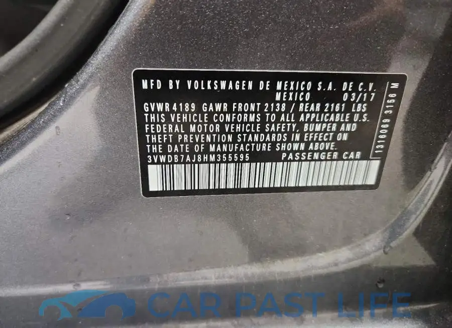 3VWDB7AJ8HM355595# 12