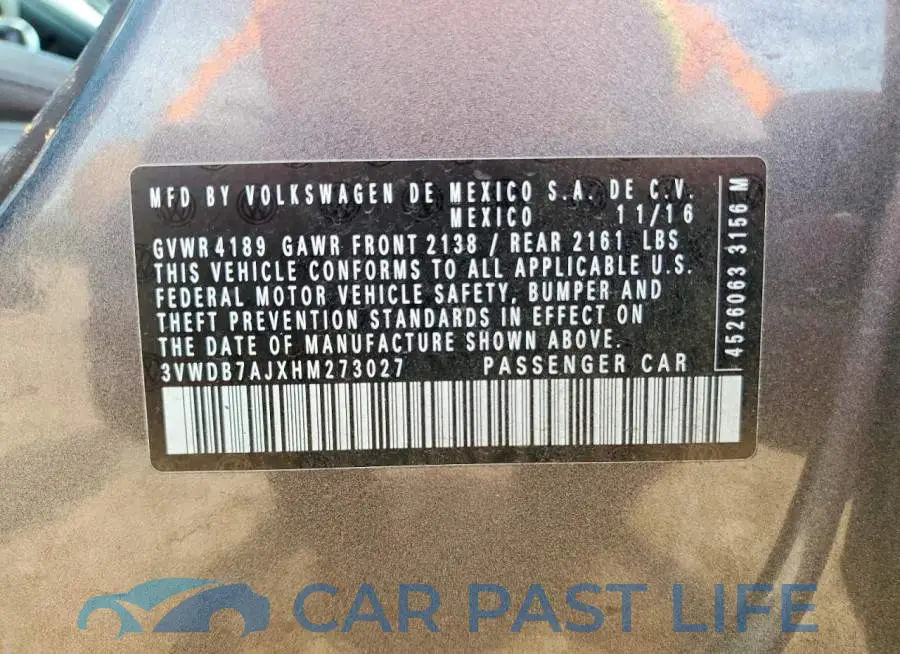 3VWDB7AJXHM273027# 12