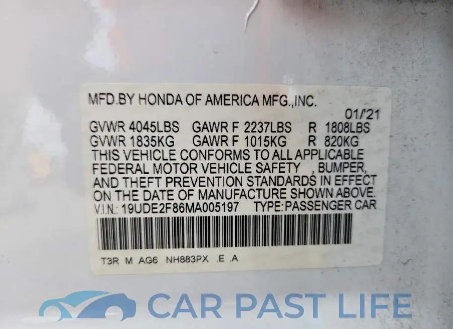 19UDE2F86MA005197# 12