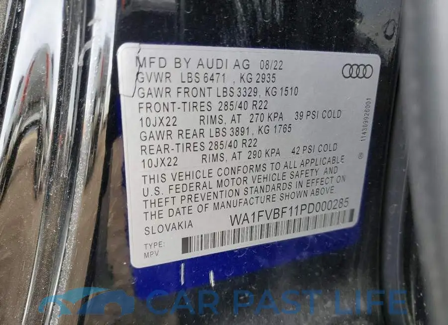 WA1FVBF11PD000285# 13