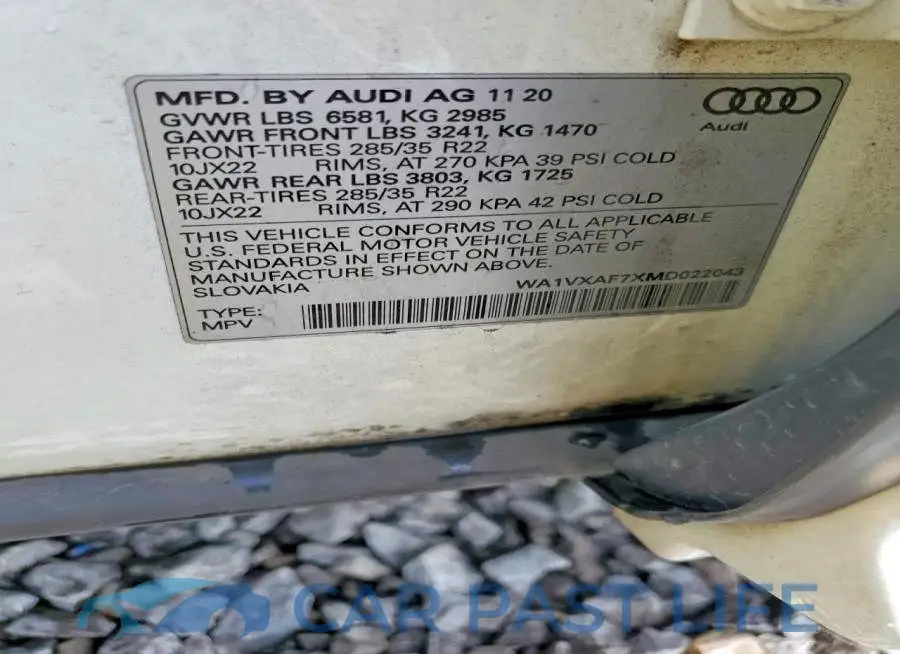 WA1VXAF7XMD022043# 13