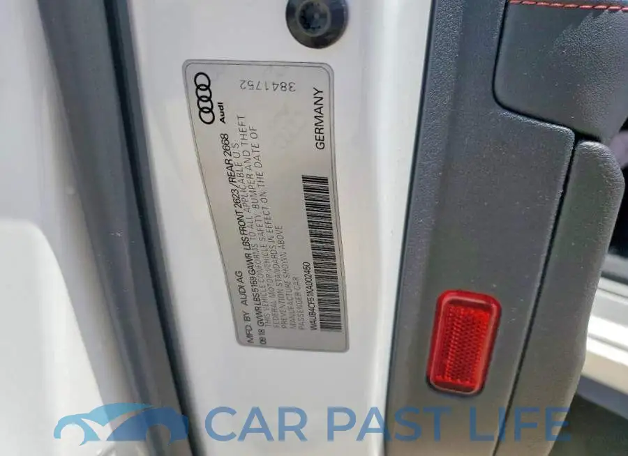 WAUB4CF51KA002450# 12