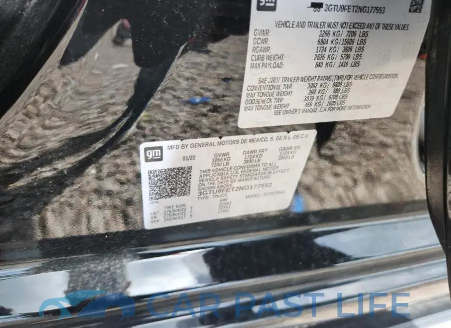 3GTU9FET2NG177553# 12