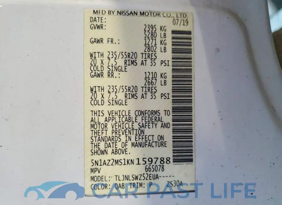 5N1AZ2MS1KN159788# 13