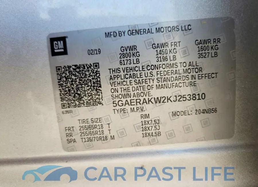 5GAERAKW2KJ253810# 14