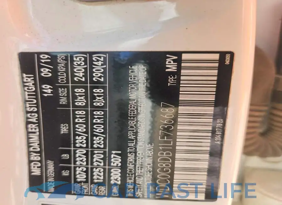 WDC0G8DB1LF736687# 13