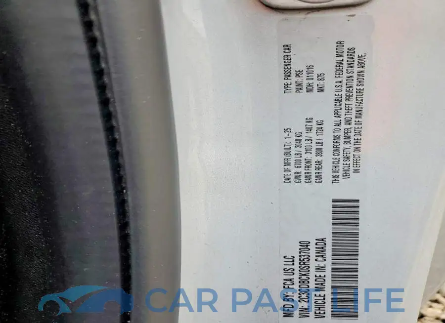 2C3CDBCK0SR537040# 12