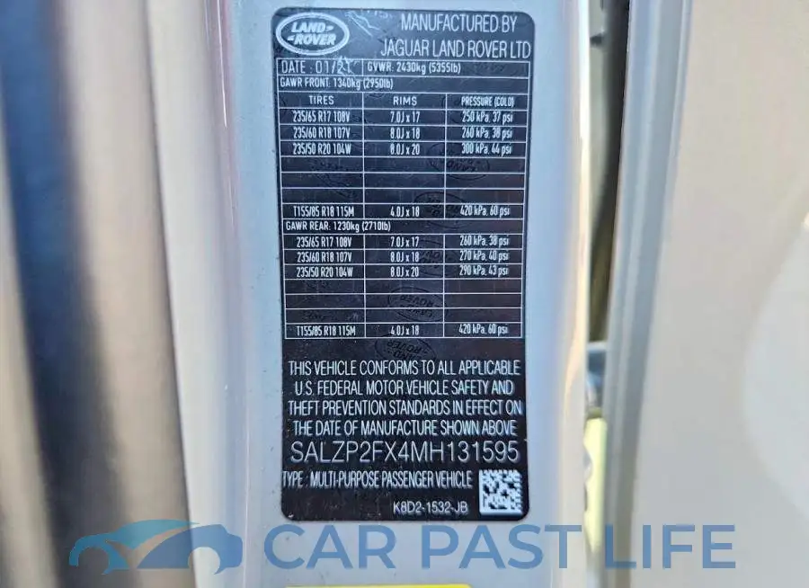 SALZP2FX4MH131595# 12