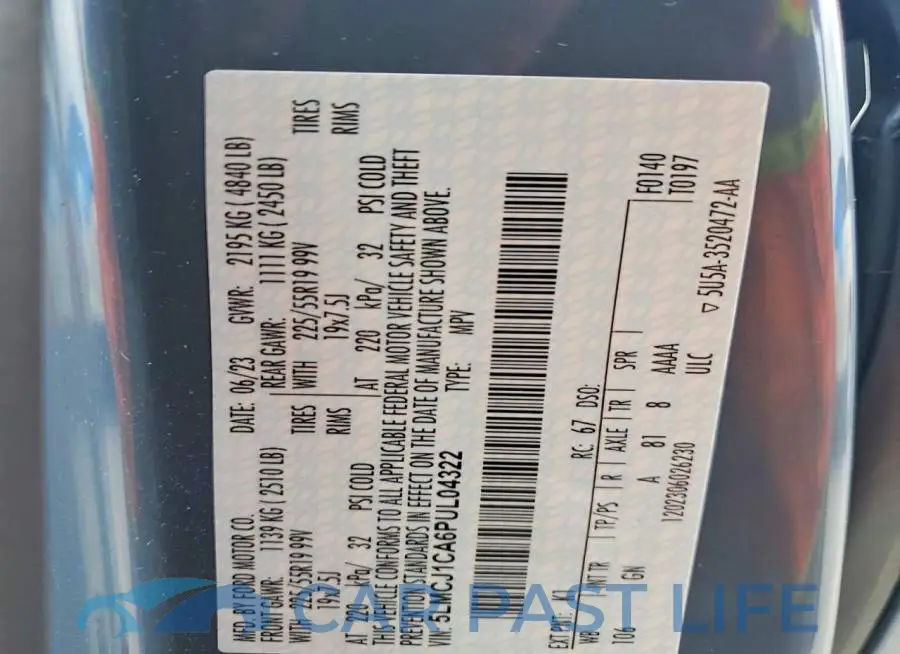 5LMCJ1CA6PUL04322# 13
