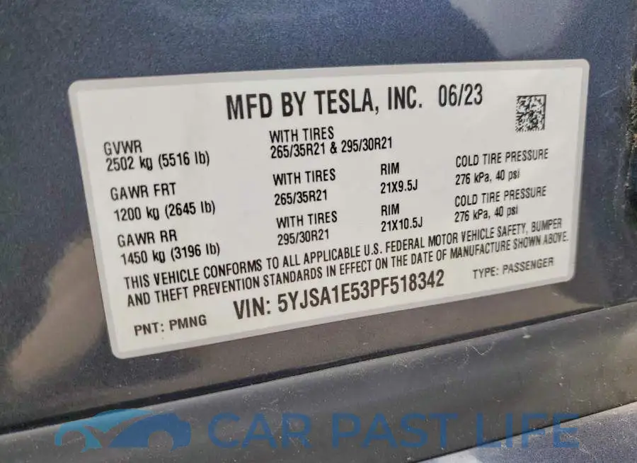 5YJSA1E53PF518342# 12