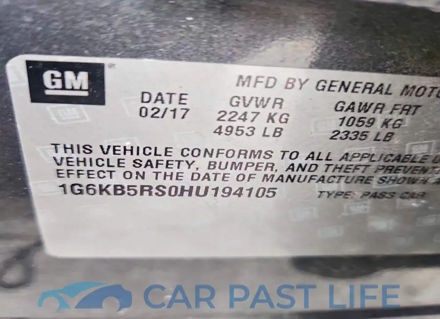 1G6KB5RS0HU194105# 12