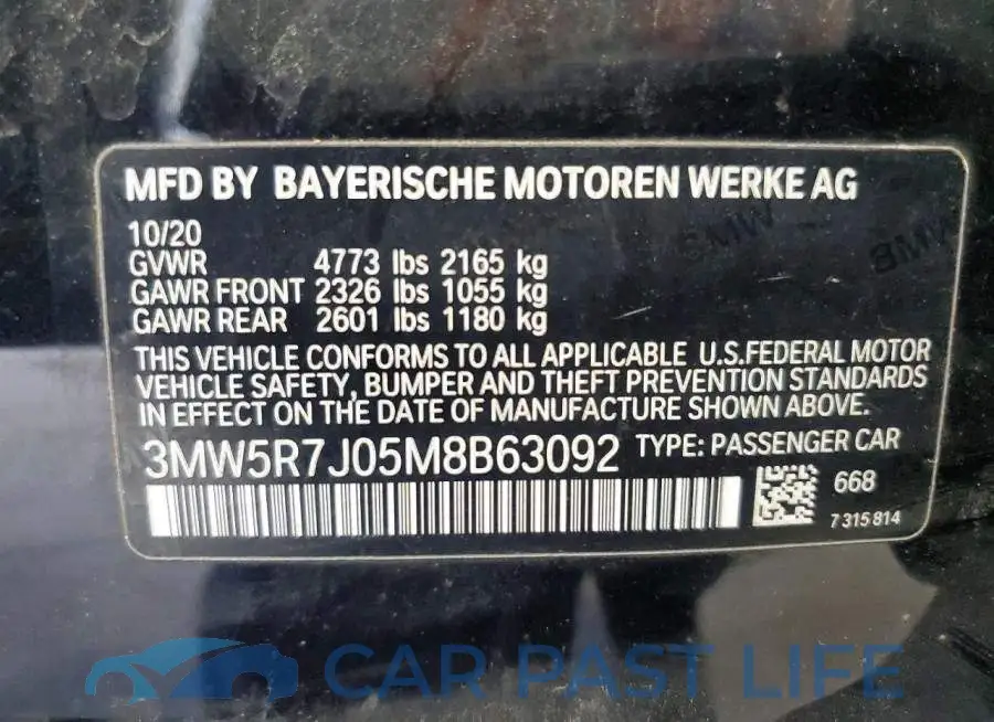 3MW5R7J05M8B63092# 13