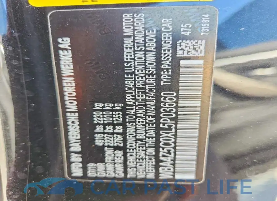 WBA4Z5C0XL5P03660# 12