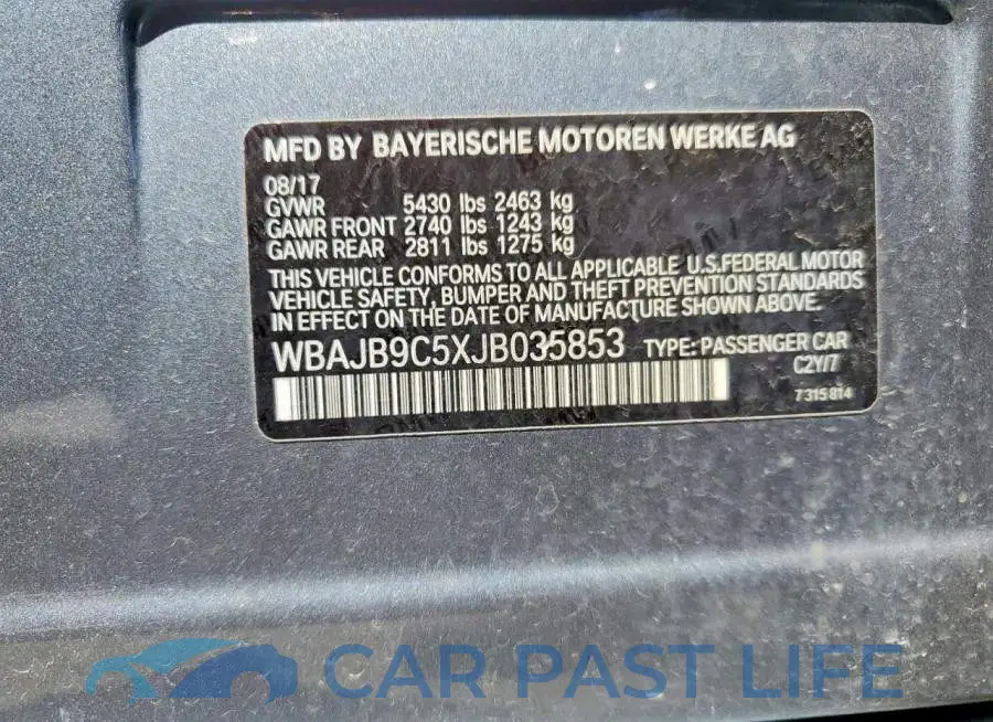 WBAJB9C5XJB035853# 12