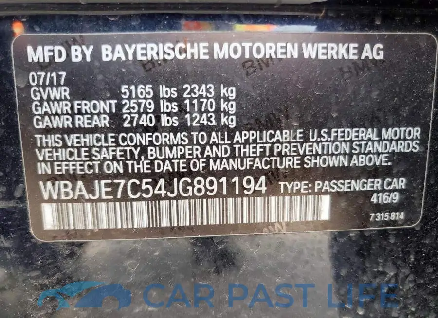 WBAJE7C54JG891194# 12
