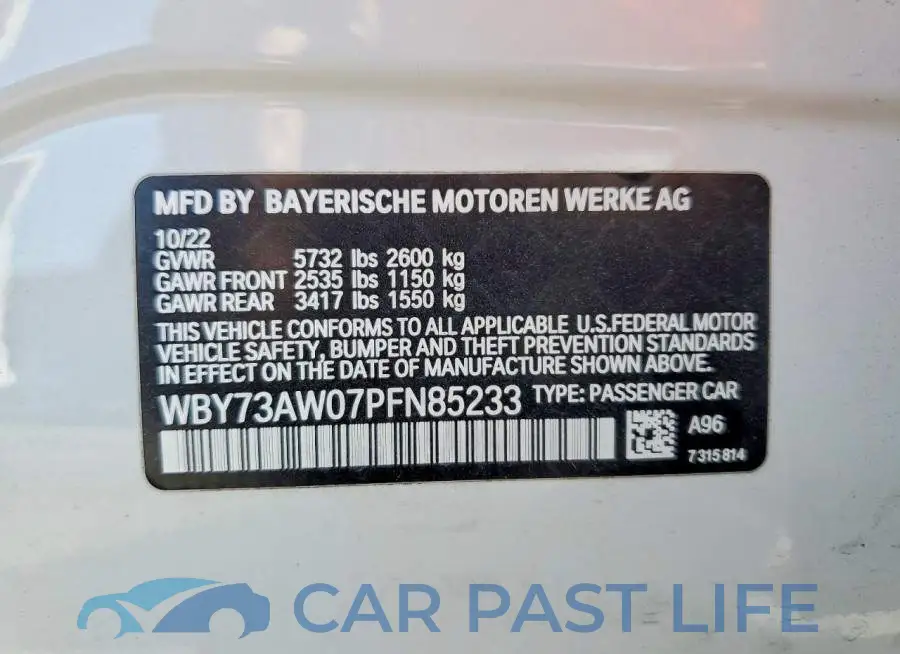WBY73AW07PFN85233# 12