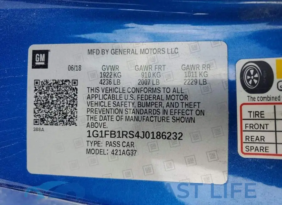 1G1FB1RS4J0186232# 12