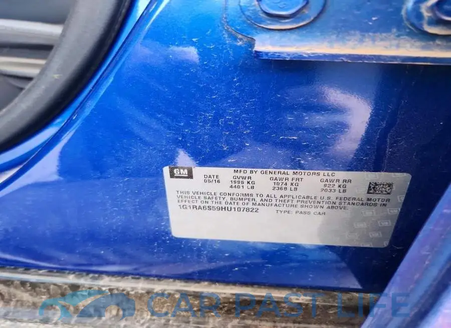 1G1RA6S59HU107822# 13