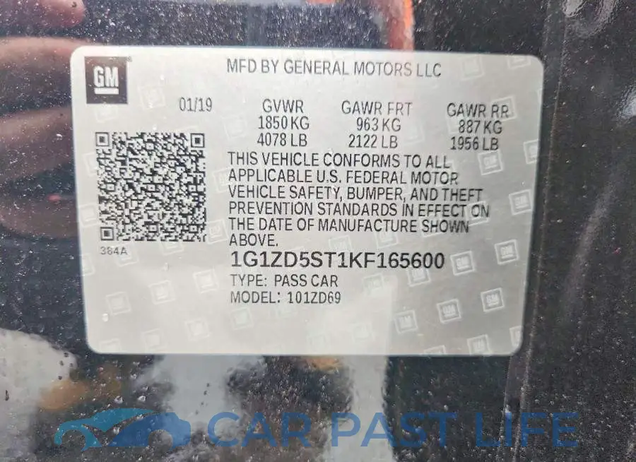 1G1ZD5ST1KF165600# 12