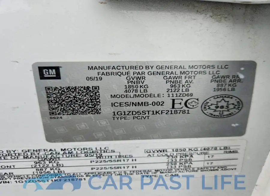 1G1ZD5ST1KF218781# 12