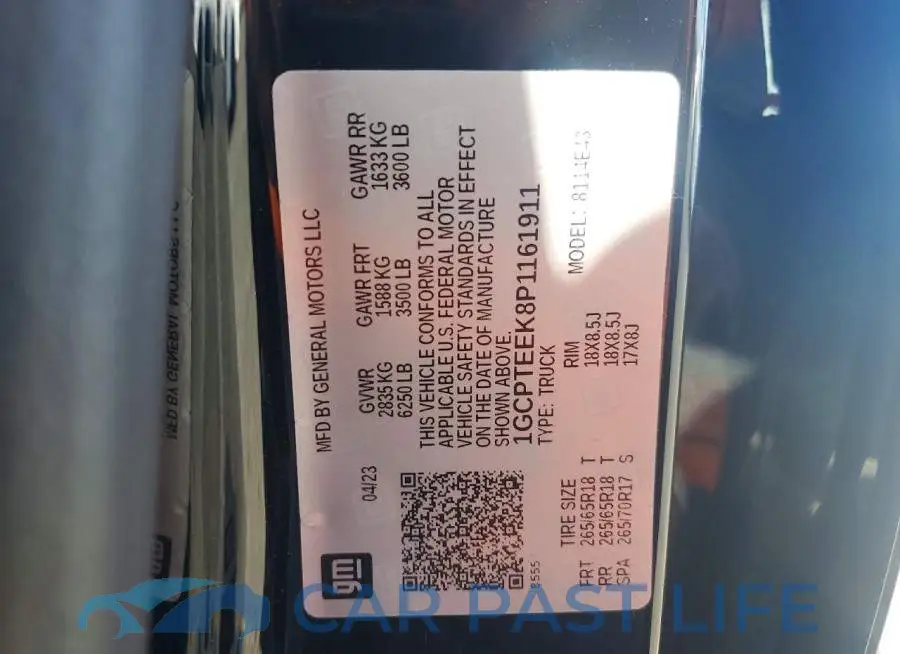 1GCPTEEK8P1161911# 13